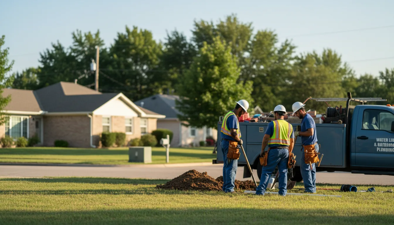 Residential water line and bathroom plumbing service in Leflore, OK